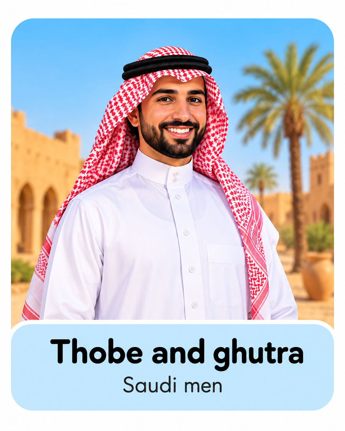 Saudi men - thobe and ghutra